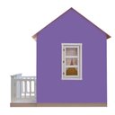 Ver imagem 6 de Casinha de Brinquedo com Cercado e Cortinas Roxa/Branco - Criança Feliz