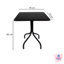 Ver imagem 5 de Jogo Mesa Quadrada 70x70 para Sorveteria Comércio Preta com 4 Cadeiras Gruvyer Preta