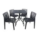 Ver imagem 2 de Jogo Mesa Quadrada 70x70 para Sorveteria Comércio Preta com 4 Cadeiras Gruvyer Preta