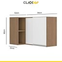 Ver imagem 3 de Armário Aéreo Canto Reto de Cozinha Bela 01 Porta 94x60x52 Avelã/branco Tx 0460 - Clicklar