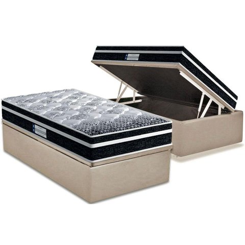Cama Box Baú Solteiro: Colchão Ortopédico Probel D33 / EP ProDormir Advanced Tech1500 Plus + Base CR