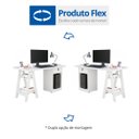 Ver imagem 4 de Escrivaninha Mesa Escritório Cavalete 1 Gaveta com Chave 4 Prateleiras Bali