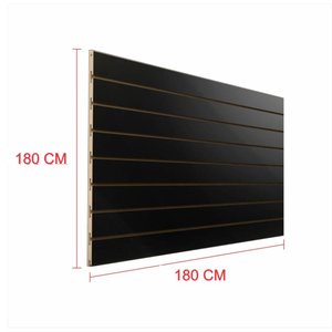 Expositor Painel Canaletado 18mm Preto Altura 180cm Comp 180cm