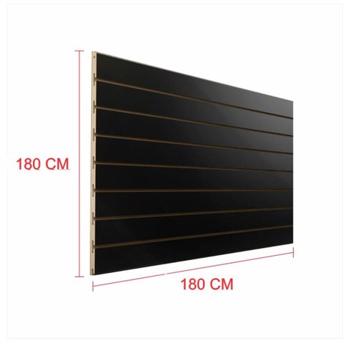 Expositor Painel Canaletado 18mm Preto Altura 180cm Comp 180cm