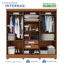 Ver imagem 5 de Guarda-Roupa Casal 6 Portas e 2 Gavetas Safira Marrom/Cinamomo