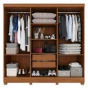 Ver imagem 4 de Guarda-Roupa Casal 6 Portas e 2 Gavetas Safira Marrom/Cinamomo