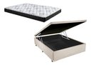 Ver imagem 1 de Cama Box Baú Casal Conforto Suede Bege + Colchão Casal Conforto Espuma D23 16x138x188