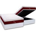 Ver imagem 1 de Cama Box Baú Casal: Colchão Molas Bonnel Polar Ensacadas Rubi + Base Crc Courano White (138x188)