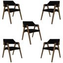 Ver imagem 1 de Kit 5 Cadeiras Sala de Jantar e Jogos Carteados Madeira Maciça Poker Veludo Preto-nogueira G42 -