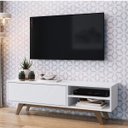 Ver imagem 5 de Conjunto Rack para TV até 48 Polegadas 1 Porta e Escrivaninha 4 Nichos Camel 