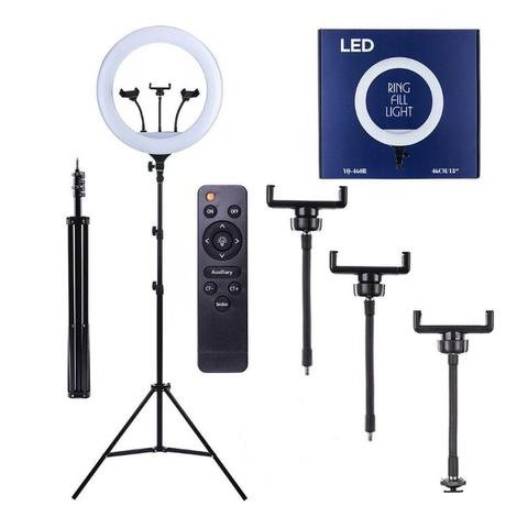 Ring Light 48cm 18 Polegadas Led 45w Suporte Celular Iluminador Profissional 3 Cores Tripe 2 Mts
