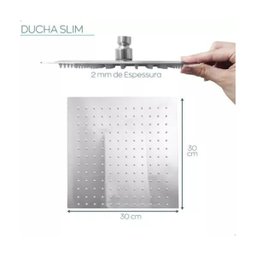 Ducha Chuveiro Grande Inox Quadrado 30x30 Banheiro - 2