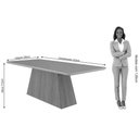 Ver imagem 3 de Conjunto: Mesa Sala Jantar Helena Tampo Madeirado C/ Vidro 210x100cm e 8 Cadeiras Maia Cinamomo/off