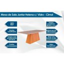 Ver imagem 6 de Conjunto: Mesa Sala Jantar Helena Tampo Madeirado C/ Vidro 210x100cm e 8 Cadeiras Maia Cinamomo/off