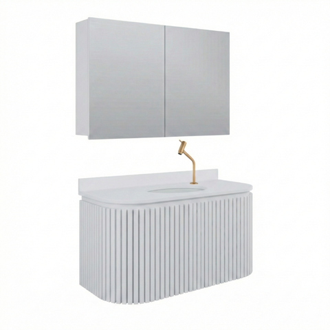 Conjunto Gabinete para Banheiro Suspenso Emma 100cm