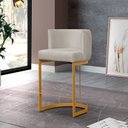 Ver imagem 2 de Banqueta Decorativa Emily Base Metal Dourado:bege