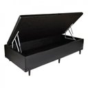 Ver imagem 1 de Cama Box Baú Solteiro 88 - Bello Box Tecido Sintético Preto