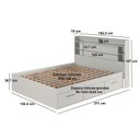 Ver imagem 3 de Cama de Casal com 6 Gavetas e Cabeceira com LED Genebra