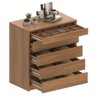 Cômoda Para Quarto 90cm Com Colmeia Organizadora 5 Gavetas Premium C14 Noce - Mpozenato - 3