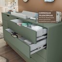 Ver imagem 4 de Cômoda para Quarto Infantil 10 Gavetas 100% MDF Alice Verde/Verti/Freijó
