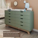 Ver imagem 5 de Cômoda para Quarto Infantil 10 Gavetas 100% MDF/MDP Alice Verde/Verti/Freijó