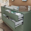 Ver imagem 4 de Cômoda para Quarto Infantil 10 Gavetas 100% MDF/MDP Alice Verde/Verti/Freijó