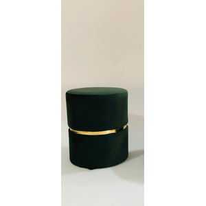 Puff Decorativo para Sala de Estar Quarto Escritório - Banqueta Assento - com Cinta - Verde Musgo Su