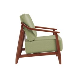 Poltrona Decorativa Vita Estofada Boucle Verde Oliva - Imbuia - 5