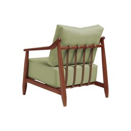 Poltrona Decorativa Vita Estofada Boucle Verde Oliva - Imbuia - 3