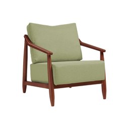 Poltrona Decorativa Vita Estofada Boucle Verde Oliva - Imbuia - 2