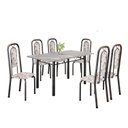 Ver imagem 2 de Conjunto Sala de Jantar com 6 Cadeiras Lara Prata/Arabesco