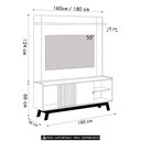 Ver imagem 5 de Painel Tv 55 Pol Lana e Rack 160cm Arum Nature/off Flex L06 - Mpozenato