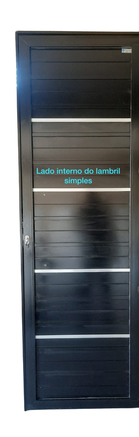 Porta de Alumínio Lambri Simples 210x80 Preto Completa! - 2