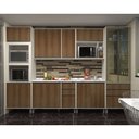 Ver imagem 1 de Cozinha Completa Modulada 7 Peças, Paneleiro Vidro Reflecta, Armários e Balcões Linea Luciane Móveis