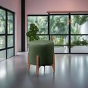 Ver imagem 5 de Puff Decorativo Redondo Eloá Suede Verde
