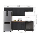 Ver imagem 4 de Armário de Cozinha Modulada Compacta Fidelitá Nara 100% MDF 4 Peças 280cm 10 Portas 2 Gavetas com