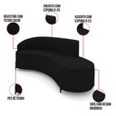 Ver imagem 3 de Sofá 4 Lugares Orgânico 220cm Pé Ferro Preto Morgan Suede D03 - D’Rossi