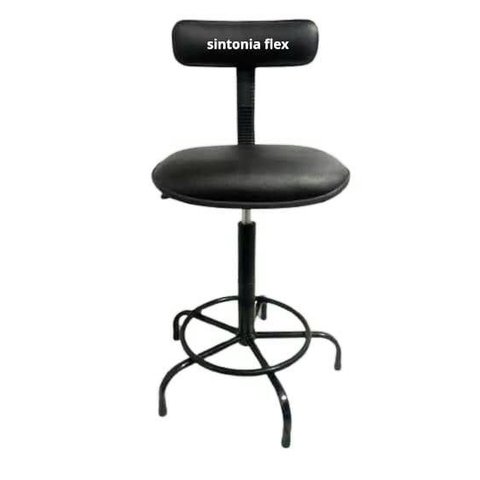 Cadeira Caixa Alta Podólogo Apoio de Pé Fixo Corano Preta