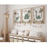 Kit 3 Quadros Dinossauro Verde Quarto Menino Infantil Bebê - 2