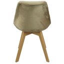 Ver imagem 5 de Kit 3 Cadeiras Charles Eames Leda Veludo Luisa Saarinen Estofada Base Madeira - Bege