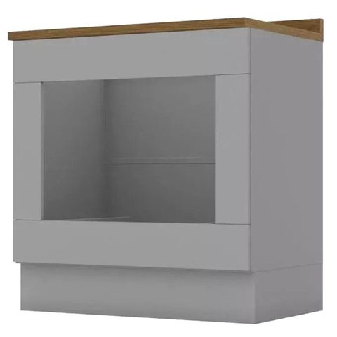 Balcao Forno Embutir com Tampo 80cm Americana Cinza Nature Henn