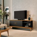 Ver imagem 1 de Rack para Tv até 60 Polegadas com 2 Portas Puxador de Couro Apolo