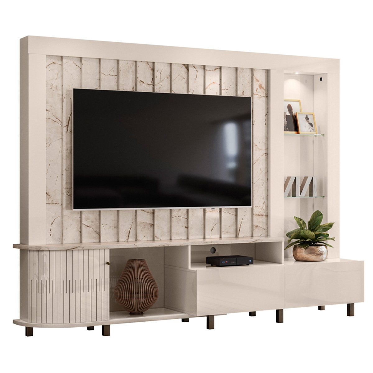 Home Theater Le Mans Tvs até 70” Calacata Off White 652136 Madetec