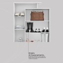 Ver imagem 2 de Armário Multiuso Sapateira Elite Branco com Nicho Decorativo - Demóbile