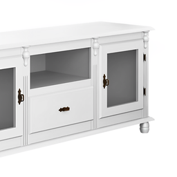 Rack Colonial de Madeira para Tv até 50 Polegadas e Pés Torneados - Branco Laca - 3