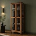 Ver imagem 4 de Cristaleira para Sala de Jantar 80cm 2 Portas Madeira Maciça e Vidro Aton S05 Ipê - Lyam Decor