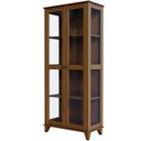 Ver imagem 2 de Cristaleira para Sala de Jantar 80cm 2 Portas Madeira Maciça e Vidro Aton S05 Ipê - Lyam Decor