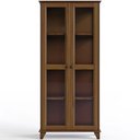 Ver imagem 7 de Cristaleira para Sala de Jantar 80cm 2 Portas Madeira Maciça e Vidro Aton S05 Ipê - Lyam Decor