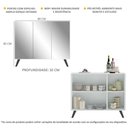 Ver imagem 4 de Aparador Buffet 3 Portas com Espelho Retrô Vegas Multimóveis MP1013 Branco/Preto