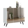 Aparador Buffet 3 Portas com Espelho Retrô Vegas Multimóveis MP1013 Branco/Preto - 3
